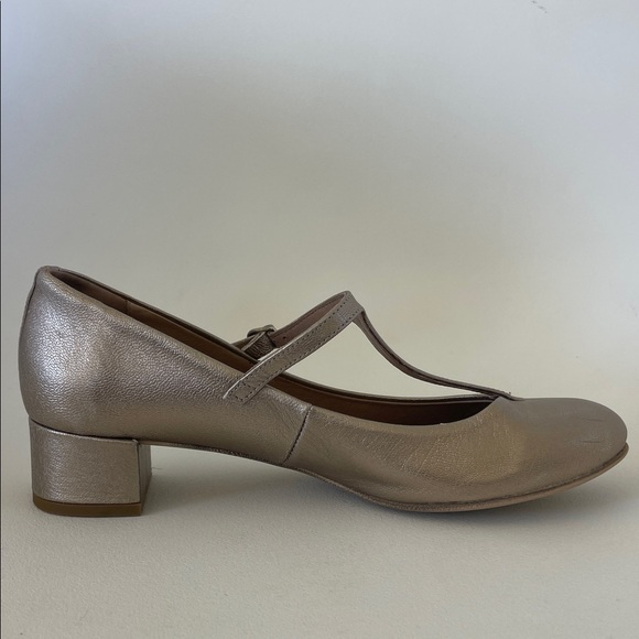 KMB (Anthro) T Strap Muted Gold Heeled Mary Janes size 39 - Picture 4 of 5
